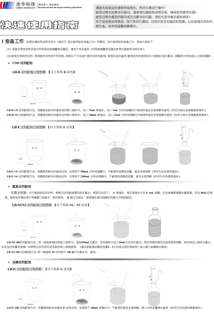 連華科技COD、氨氮、總磷、濁度等多參數水質分析儀5B-3B型(V8)快速入門手冊